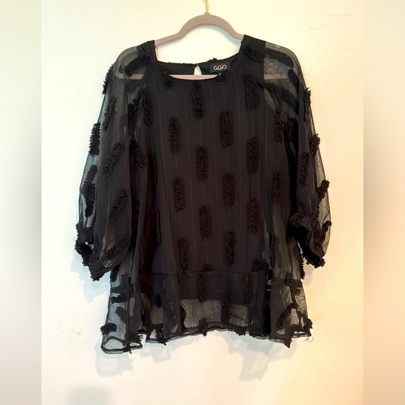 Black top. Perfect for a summer or winter evening out! - Picture 1 of 4